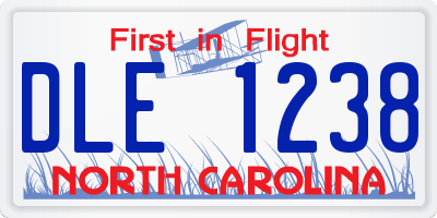 NC license plate DLE1238
