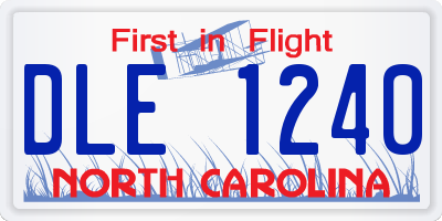 NC license plate DLE1240