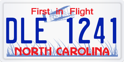 NC license plate DLE1241