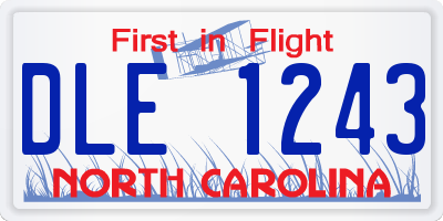 NC license plate DLE1243