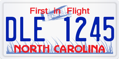NC license plate DLE1245