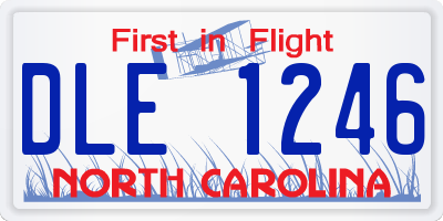 NC license plate DLE1246