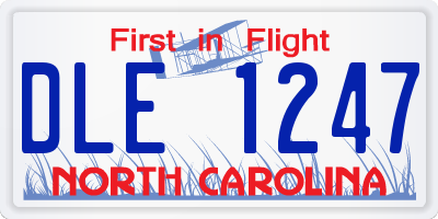 NC license plate DLE1247