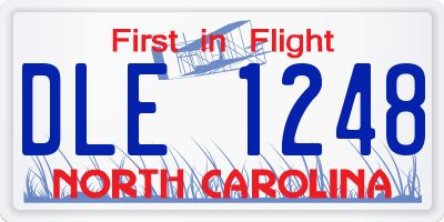 NC license plate DLE1248