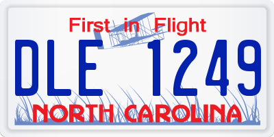 NC license plate DLE1249