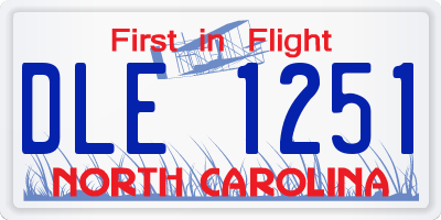 NC license plate DLE1251