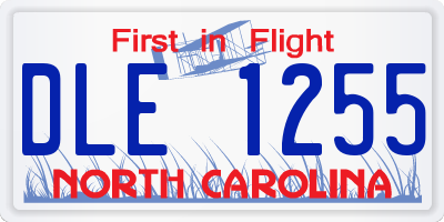 NC license plate DLE1255