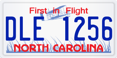NC license plate DLE1256