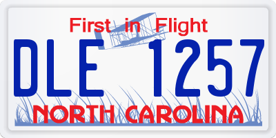 NC license plate DLE1257