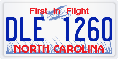 NC license plate DLE1260