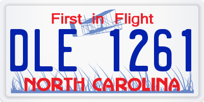 NC license plate DLE1261