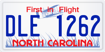 NC license plate DLE1262