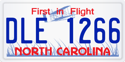 NC license plate DLE1266