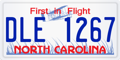 NC license plate DLE1267