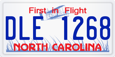 NC license plate DLE1268