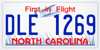 NC license plate DLE1269