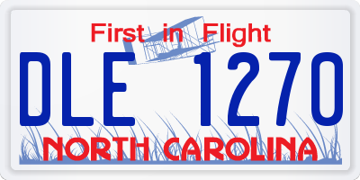 NC license plate DLE1270