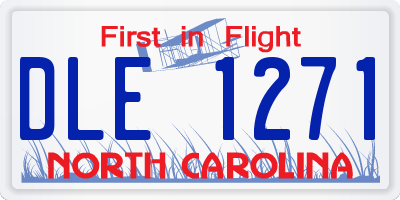 NC license plate DLE1271