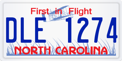 NC license plate DLE1274