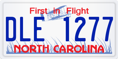 NC license plate DLE1277