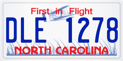NC license plate DLE1278