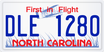 NC license plate DLE1280