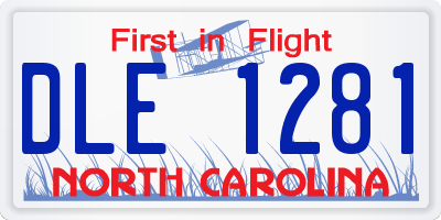 NC license plate DLE1281