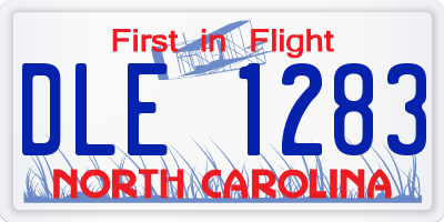 NC license plate DLE1283