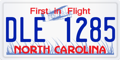 NC license plate DLE1285