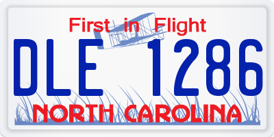 NC license plate DLE1286