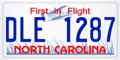 NC license plate DLE1287