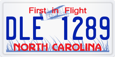 NC license plate DLE1289
