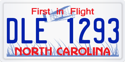 NC license plate DLE1293