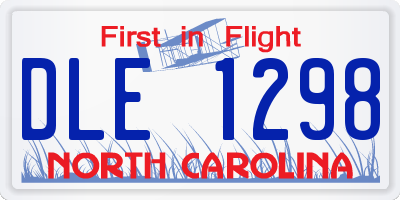 NC license plate DLE1298