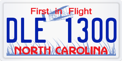 NC license plate DLE1300