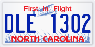NC license plate DLE1302