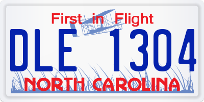 NC license plate DLE1304