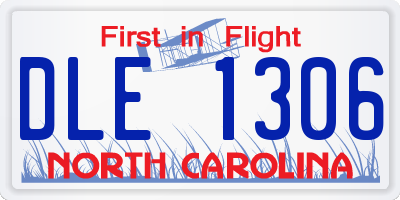 NC license plate DLE1306