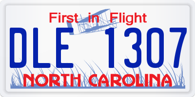 NC license plate DLE1307