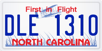NC license plate DLE1310