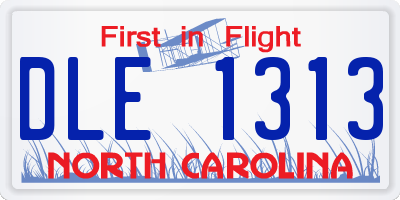 NC license plate DLE1313