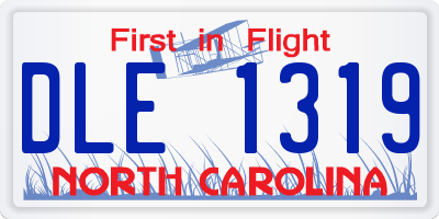 NC license plate DLE1319