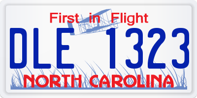 NC license plate DLE1323