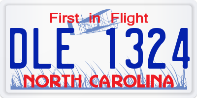 NC license plate DLE1324