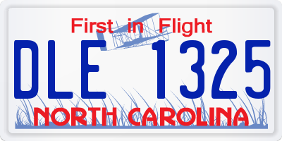 NC license plate DLE1325