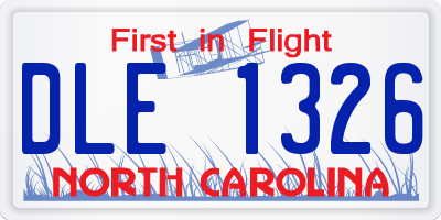 NC license plate DLE1326