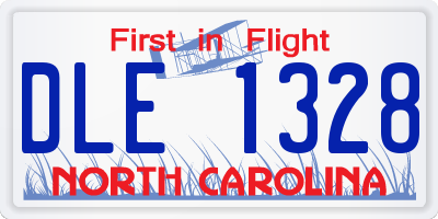 NC license plate DLE1328