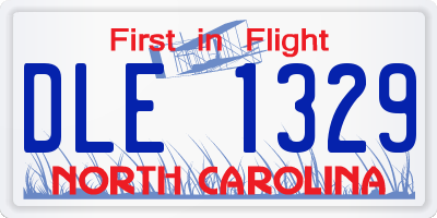 NC license plate DLE1329