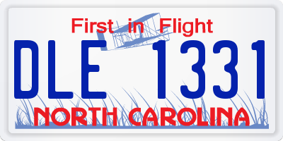 NC license plate DLE1331