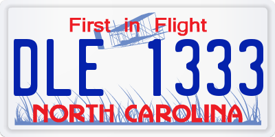 NC license plate DLE1333